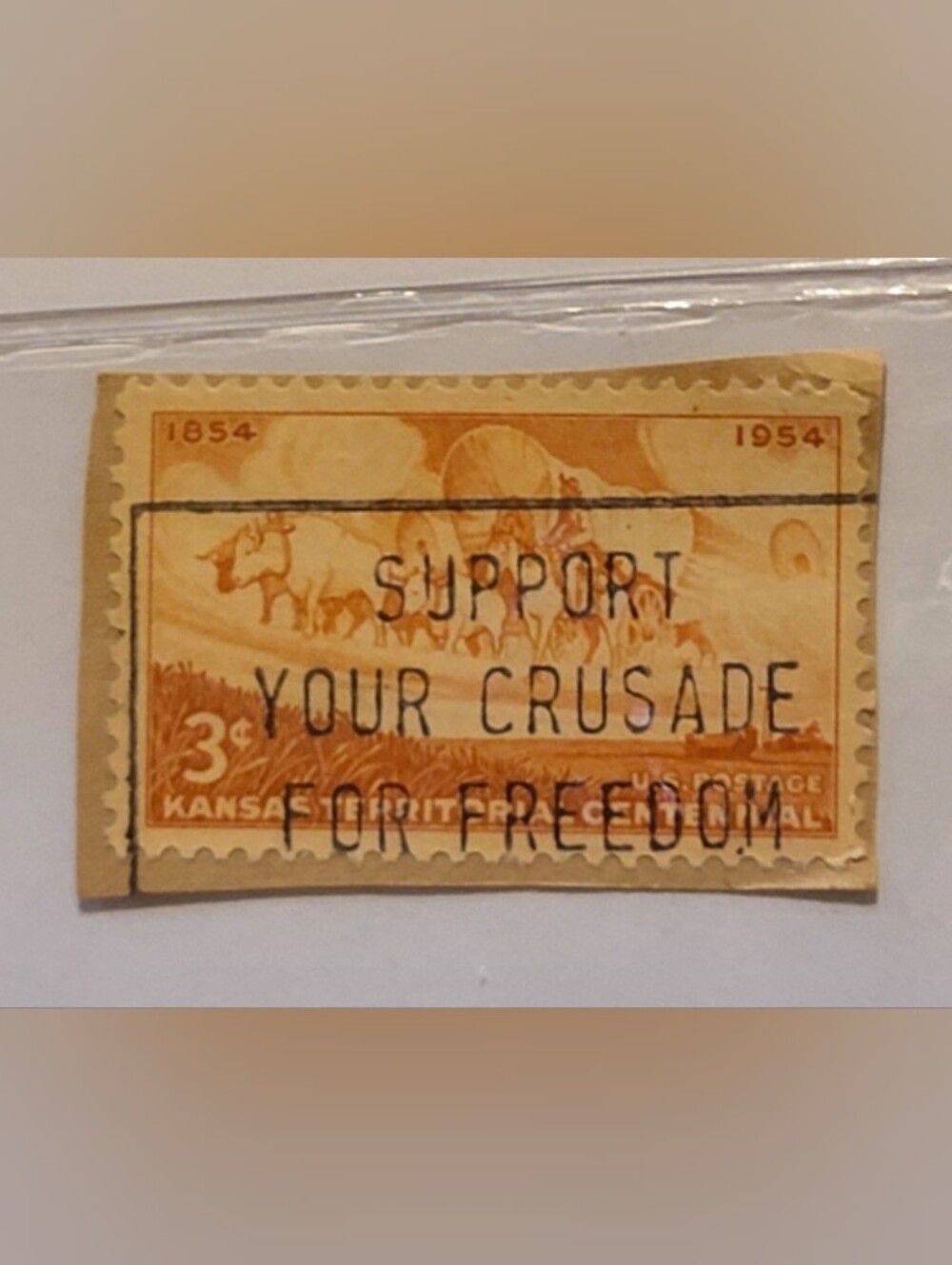 Vintage Orange Home Design Support Your Crusade Stamp